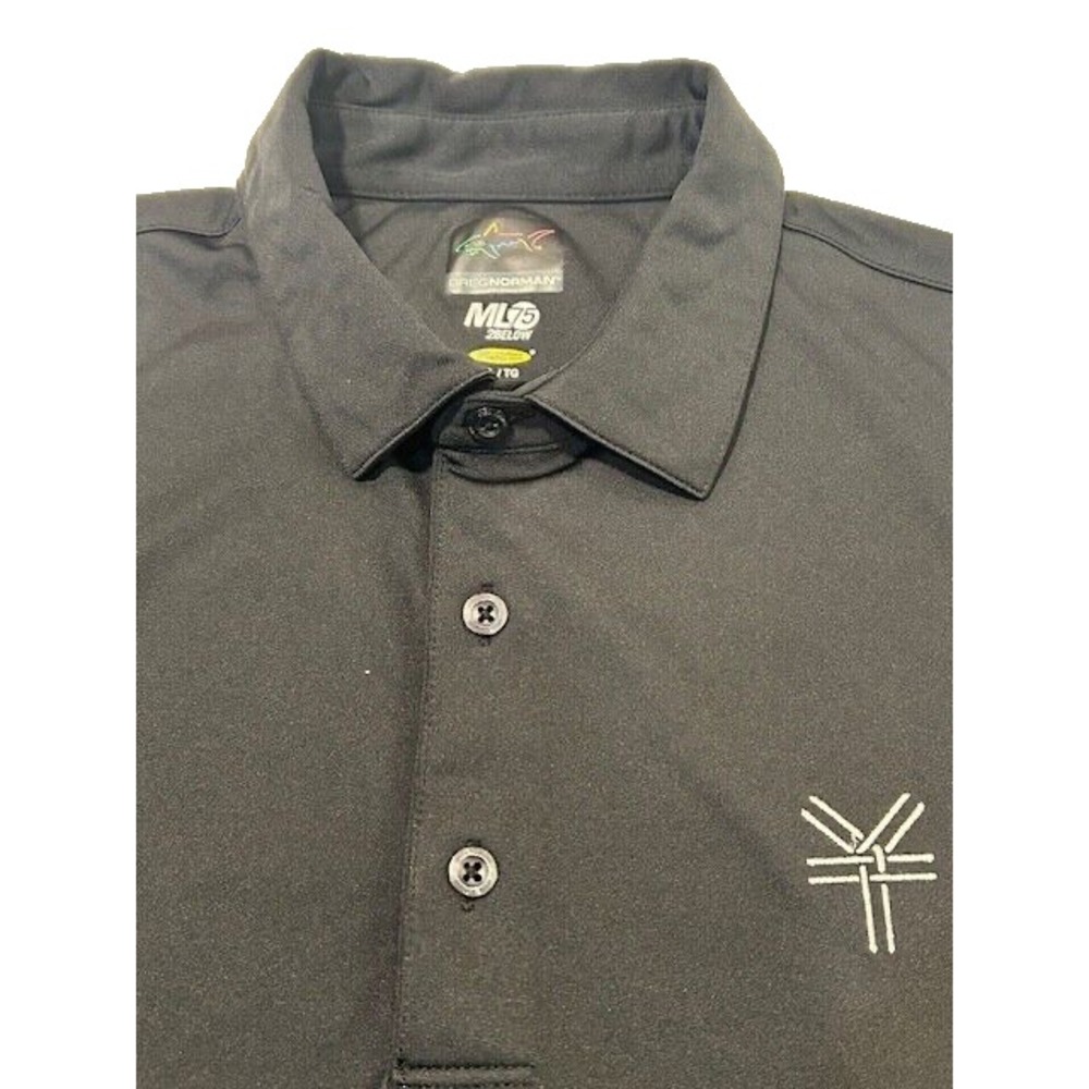 GREG NORMAN Men's Short Sleeve ML75 Play Dry Golf Black‎ Polo Shirt - Size XL